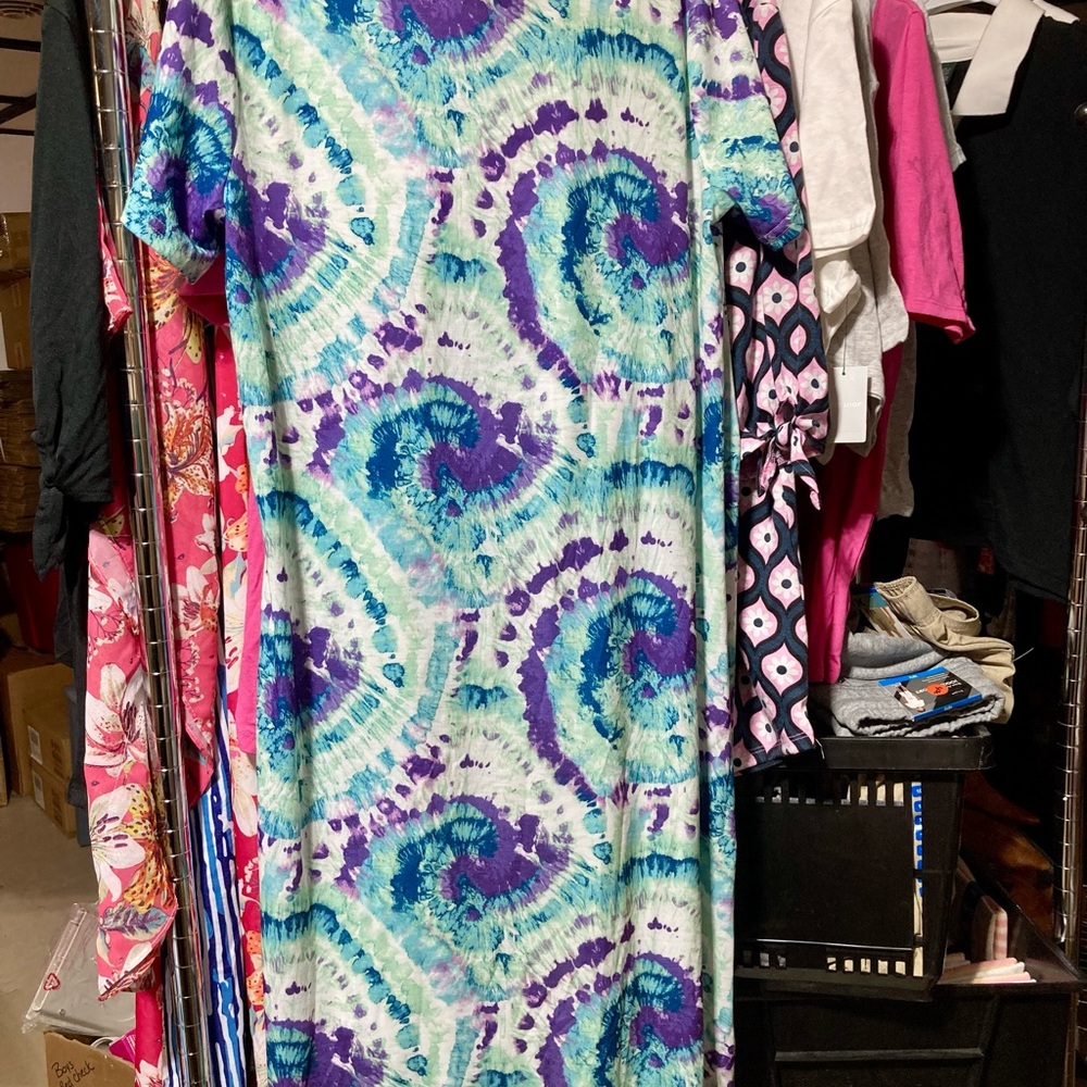 Tie-Dye Maxi Dress in Blue and Purple